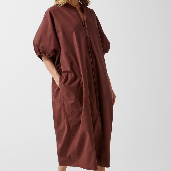 Soeur Puff Sleeve Midi Dress Hazelnut - Picture 2 of 3